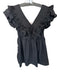 Entro Size M Black Cotton Accordian V Neck Dress Black / M