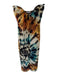 Zara Size M Teal & Orange Strapless Wire Tie Dye Maxi Dress Teal & Orange / M