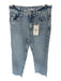 Zara Size 8 Light Wash Cotton High Waist Straight Leg Raw Hem Jeans Light Wash / 8