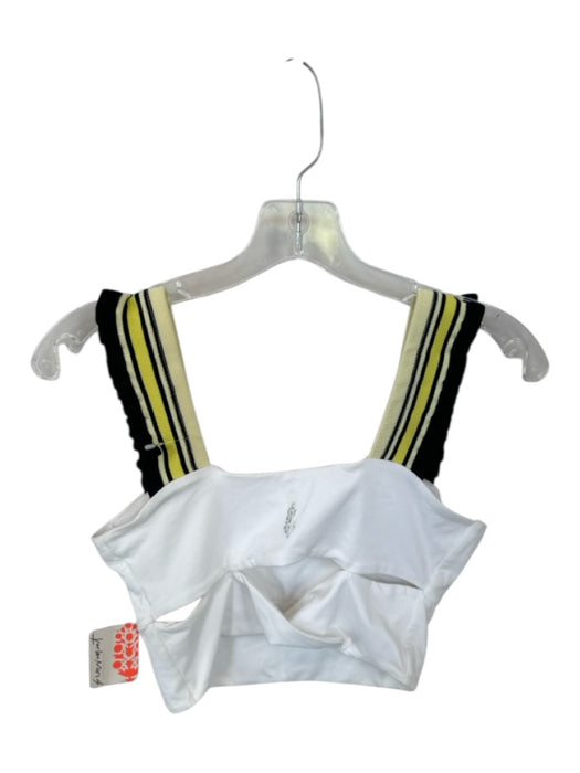 FP Movement Size S White & yellow Polyester ruffles Keyhole Cropped Athletic Top White & yellow / S