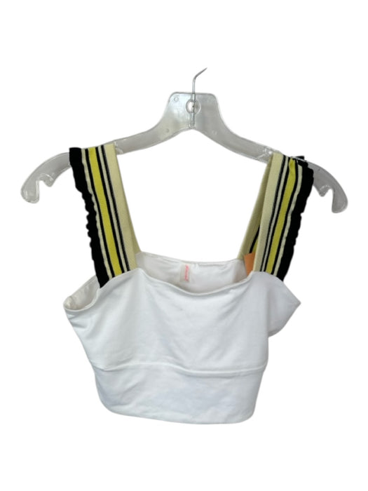 FP Movement Size S White & yellow Polyester ruffles Keyhole Cropped Athletic Top White & yellow / S