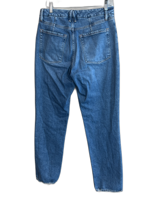 Good American Size 29 Medium Wash Cotton Blend Fading Mid Rise Raw Hem Jeans Medium Wash / 29