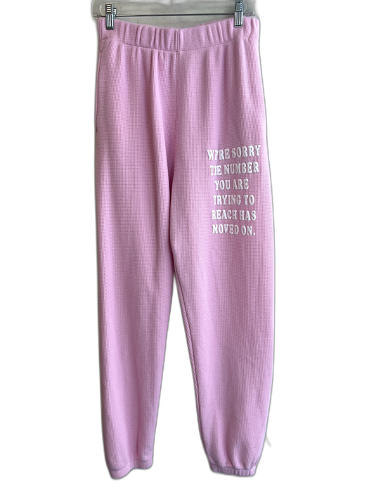 Boys Lie Size L Pink White & Blue Polyester Blend Waffle Knit Text Print Pants Pink White & Blue / L