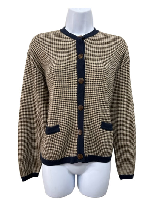 Christian Dior Separates Size M Navy Blue & Beige Lambswool & Acrylic Cardigan Navy Blue & Beige / M