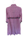 Oliphant Size L Fushcia Cotton Abstract Color & Fabric Block Button Down Dress Fushcia / L