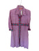 Oliphant Size L Fushcia Cotton Abstract Color & Fabric Block Button Down Dress Fushcia / L