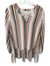 Sadie & Sage Size M Pink & Navy Polyester Stripe V Neck Long Sleeve Dress Pink & Navy / M