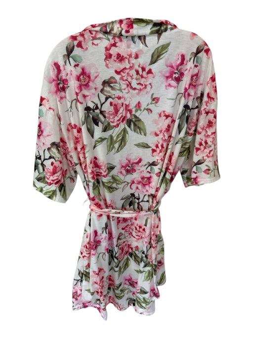 Mumu Size One Size Pink & Green Polyester Wrap Floral Midi Dress Pink & Green / One Size