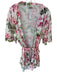 Mumu Size One Size Pink & Green Polyester Wrap Floral Midi Dress Pink & Green / One Size