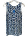Lilly Pulitzer Size 8 Blue & White V Neck Pockets Front Clasps Midi Dress Blue & White / 8