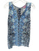 Lilly Pulitzer Size 8 Blue & White V Neck Pockets Front Clasps Midi Dress Blue & White / 8