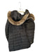 Joules Size 8 Black & Brown Polyester Puffer Faux Fur Trim Removable Hood Coat Black & Brown / 8