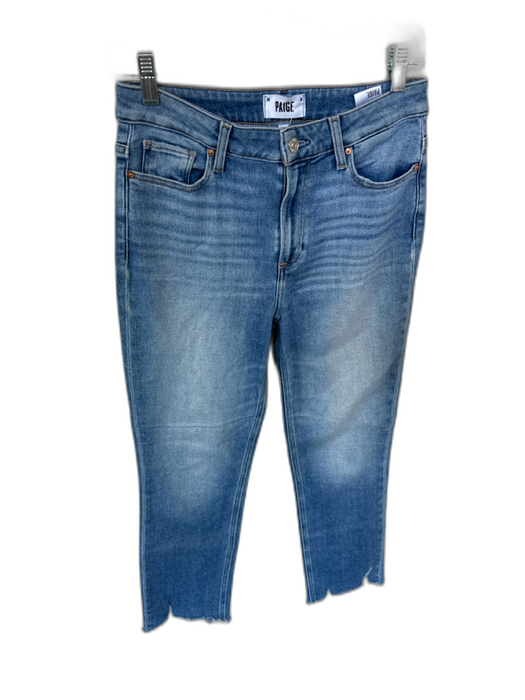 Paige Size 28 Med Light Wash Cotton Blend High Waist Bootcut Cropped Jeans Med Light Wash / 28