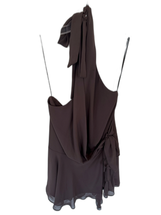 Abercrombie & Fitch Size M Brown Polyester Halter Neck Side Tie Dress Brown / M