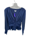 Jason Wu Size M Navy Polyester Long Balloon Sleeve Peplum Buttons Top Navy / M