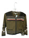 Veronica Beard Size L Olive Green & Orange Cotton Embroidered Beaded Jacket Olive Green & Orange / L