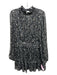 ML Monique Lhuillier Size 8 Black & Cream Polyester Metallic Thread Floral Dress Black & Cream / 8
