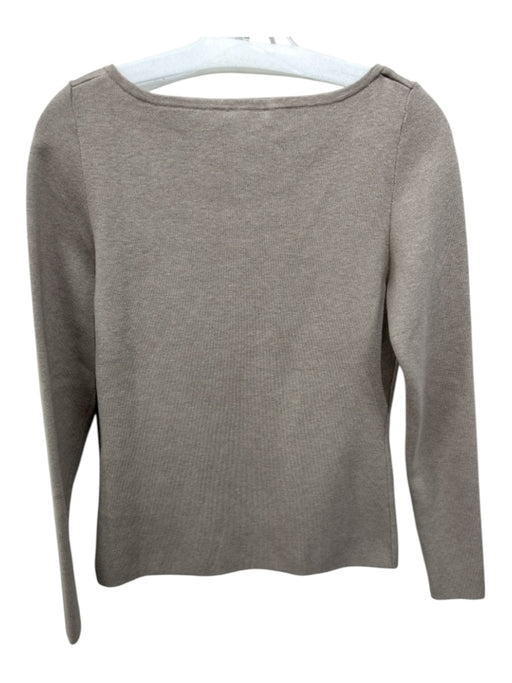 COS Size S Beige Cotton & Silk Long Sleeve Square Neck Top Beige / S