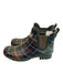 Barbour Shoe Size 6 Green Rubber Round Toe Plaid Elastic Side Panels Booties Green / 6