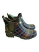 Barbour Shoe Size 6 Green Rubber Round Toe Plaid Elastic Side Panels Booties Green / 6