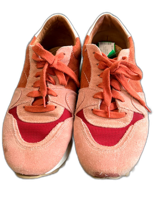 Closed Shoe Size 38 Pink & Multi Suede & Fabric Round Toe Low Top Lace Up Shoes Pink & Multi / 38