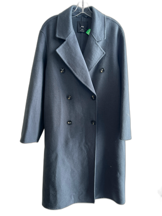 MNG Size Small Dark Teal Wool Blend Double Breast Side Pocket Back Slit Coat Dark Teal / Small