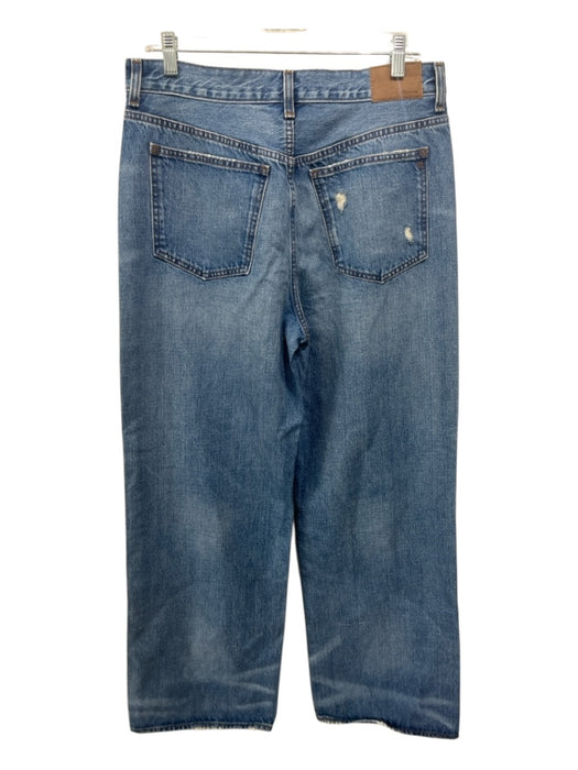 Madewell Size 28 Medium Wash Cotton Distressed Whiskering Low Rise Baggy Jeans Medium Wash / 28