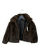 Cejon Size S/M Dark Brown Faux Fur Long Sleeve Collar Cropped Jacket Dark Brown / S/M