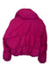 Double Zero Size L Magenta Polyester Blend Long Sleeve Puffer Cropped Jacket Magenta / L