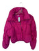 Double Zero Size L Magenta Polyester Blend Long Sleeve Puffer Cropped Jacket Magenta / L