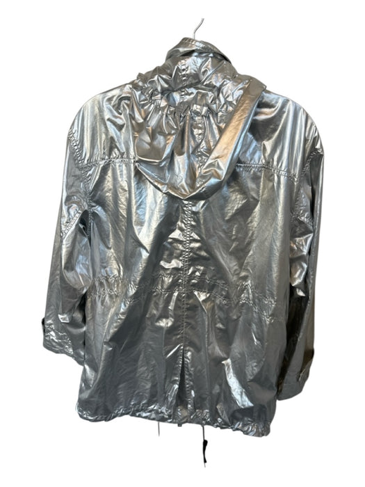 Michael Michael Kors Size S Silver Polyester Metallic Hood Full Zip Jacket Silver / S