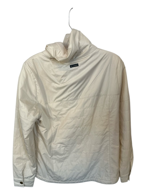 Columbia Size M Cream Polyester Puffer Fleece Lined Athletic Jacket Cream / M