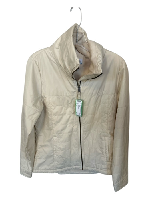 Columbia Size M Cream Polyester Puffer Fleece Lined Athletic Jacket Cream / M