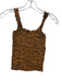 La Ligne Size Small Tan & black Viscose Sleeveless Tiger Stripe Smocked Top Tan & black / Small