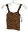 La Ligne Size Small Tan & black Viscose Sleeveless Tiger Stripe Smocked Top Tan & black / Small