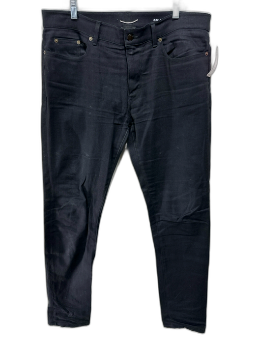 Saint Laurent AS IS Size 34 Black Cotton Solid Zip Fly Men's Pants Black / 34