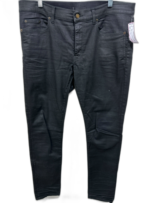 Saint Laurent Size 34 Black Cotton Solid Zip Fly Men's Pants Black / 34