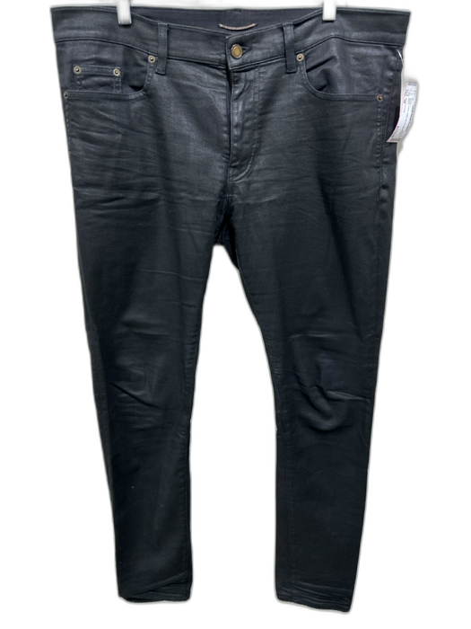 Saint Laurent Size 36 Black Cotton Solid Zip Fly Men's Pants Black / 36