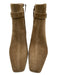 Tory Burch Shoe Size 8.5 Taupe Brown Suede Side Zip Square Toe Booties Taupe Brown / 8.5
