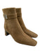Tory Burch Shoe Size 8.5 Taupe Brown Suede Side Zip Square Toe Booties Taupe Brown / 8.5