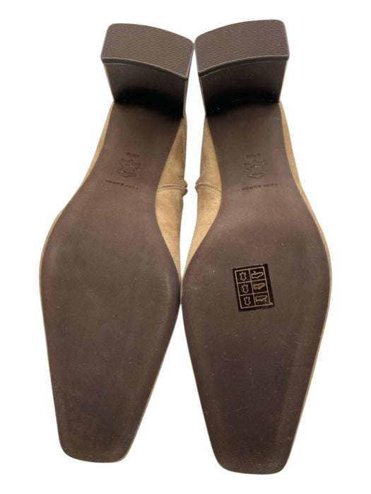 Tory Burch Shoe Size 8.5 Taupe Brown Suede Side Zip Square Toe Booties Taupe Brown / 8.5