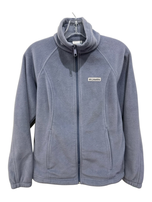 Columbia Size M Light Blue Polyester Zip Front Fleece Jacket Light Blue / M