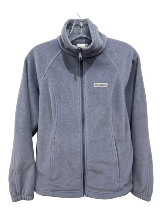Columbia Size M Light Blue Polyester Zip Front Fleece Jacket Light Blue / M