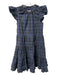 STS Size XS Blue & Green Cotton Plaid Short Sleeve Ruffle Detail Dress Blue & Green / XS
