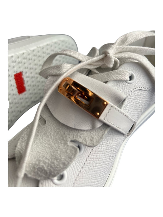 Hermes Shoe Size 36 White Calfskin Low Top lace up Xtra Laces Sneakers White / 36