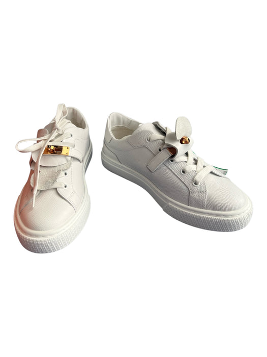 Hermes Shoe Size 36 White Calfskin Low Top lace up Xtra Laces Sneakers White / 36