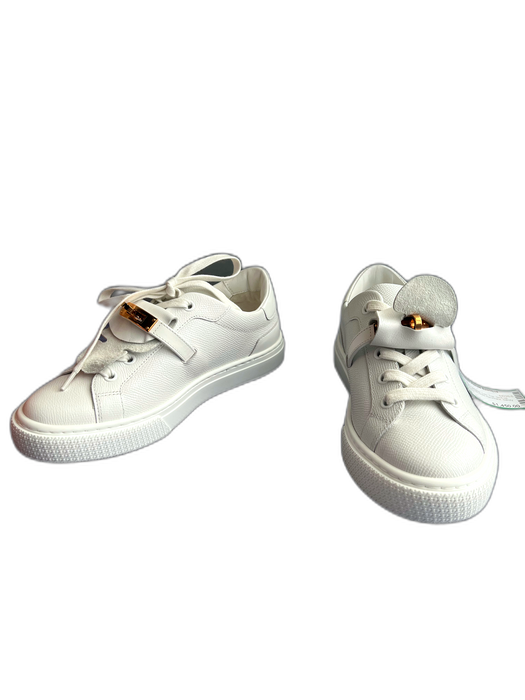 Hermes Shoe Size 36 White Calfskin Low Top lace up Xtra Laces Sneakers White / 36
