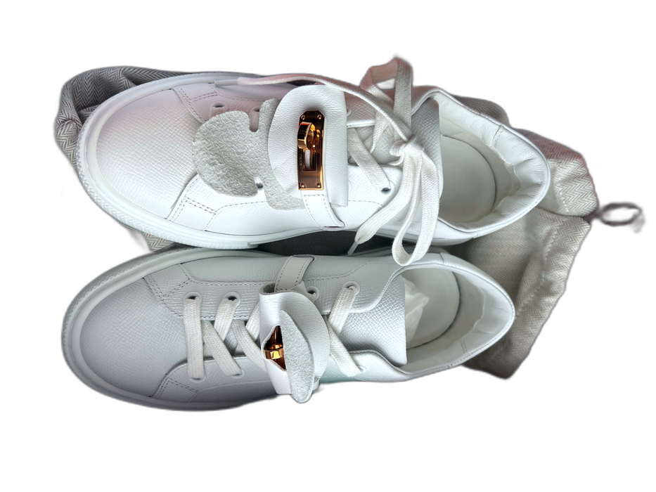 Hermes Shoe Size 36 White Calfskin Low Top lace up Xtra Laces Sneakers White / 36