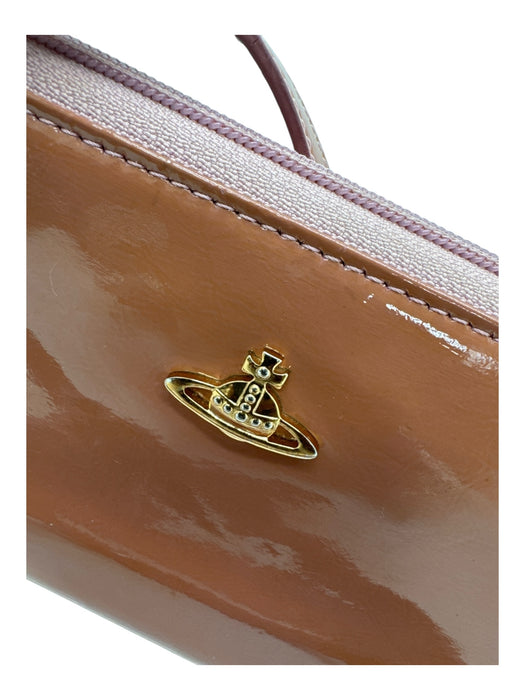 Vivienne Westwood Pink Patent Leather Gold hardware Logo Zip closure Bag Pink / S