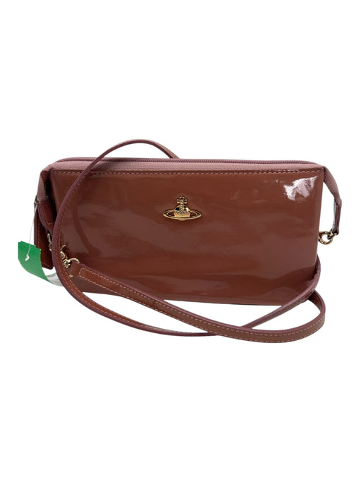 Vivienne Westwood Pink Patent Leather Gold hardware Logo Zip closure Bag Pink / S